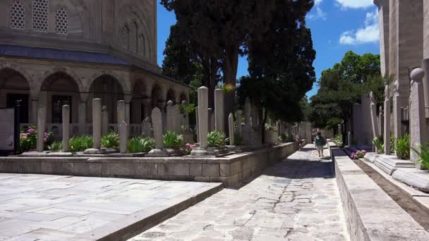 Istanbul Turquía Verano 2017 Cementerio Musulmán Mezquita Estambul Pavo — Vídeos de Stock