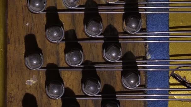 Strings and piano hammers — Stock Video