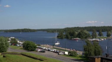 Marina, Lappeenranta limanda. Finlandiya. 4k.