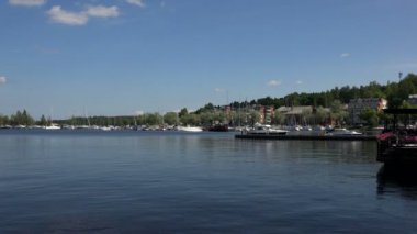 Marina, Lappeenranta limanda. Finlandiya. 4k.