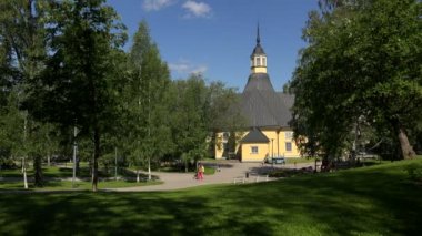 Lappeenranta kilisede. Finlandiya. 4k.