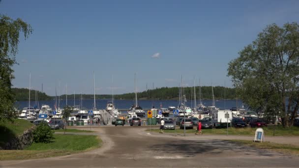 Marina, el puerto de Lappeenranta. Finlandia. 4K . — Vídeos de Stock