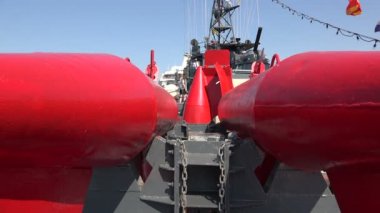 Su altı mayınlarını gösteren şamandıralar. 4 bin. St. Petersburg, 2014 Yazı.