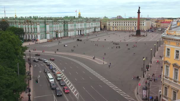 Petersburg. Widok z dachu. Plac Pałacowy. 4k. — Wideo stockowe