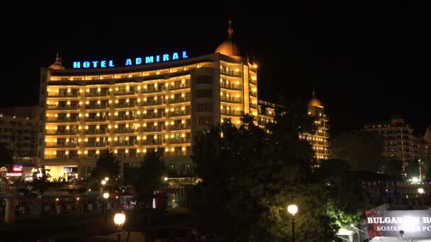 Hotel Admiral. Kurortu Złote Piaski. Warna. Bułgaria. 4K. — Wideo stockowe