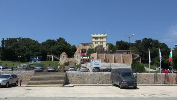 Aquapolis. El complejo Golden Sands. Varna. ¿Bulgaria? 4K . — Vídeo de stock