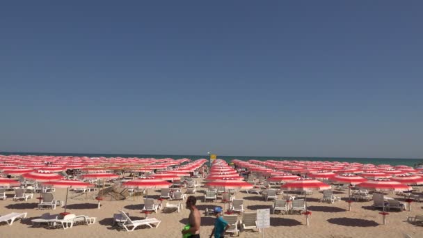 La plage d'Albena. Resort Spa en Bulgarie. 4K . — Video