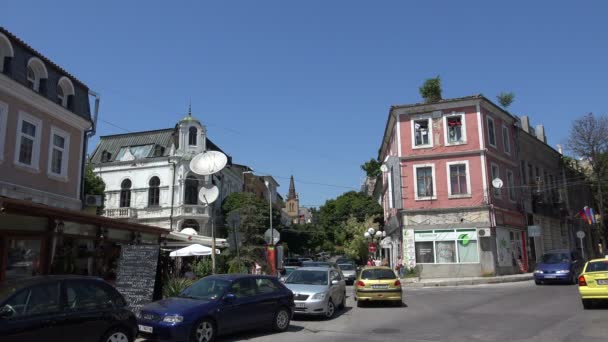 Varna. Bulgarien. Byggnader, gator, distrikt. 4k. — Stockvideo