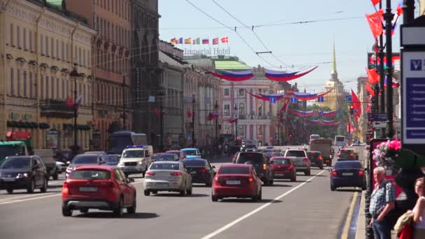 Almirantazgo y prospecto Nevsky. 4K . — Vídeos de Stock