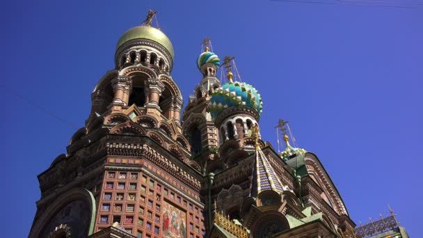 Kirche des Erlösers auf Blut in St. Peterburg. 4k. — Stockvideo