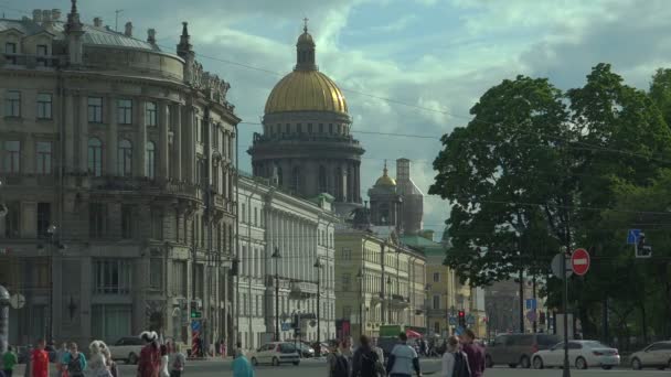 Собор Св. Исаака в Санкт-Петербурге. 4K . — стоковое видео