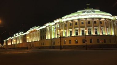 Senato ve kavuşum St Petersburg. Night.4K.