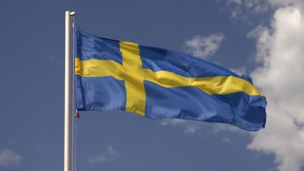 Flag Of Sweden. 4K. — Stock Video