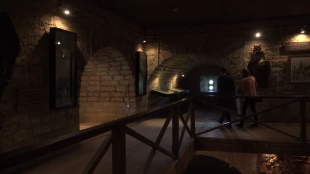 古いラドガの要塞のホール — ストック動画