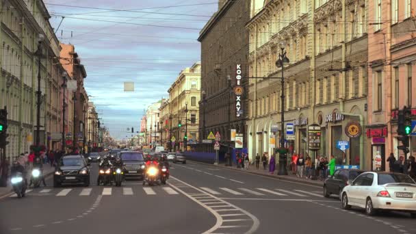 Ulica Newski Prospekt w Sankt-Petersburgu — Wideo stockowe