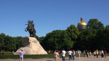 Peter anıt ben Senato üzerinde St. Petersburg'da kare. Bronz atlı. 4k.