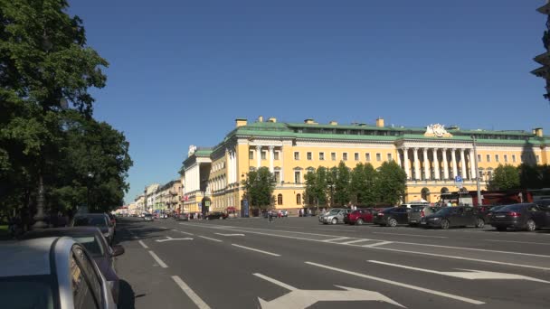 Admiralteisky Avenue w Sankt Petersburgu. 4k. — Wideo stockowe