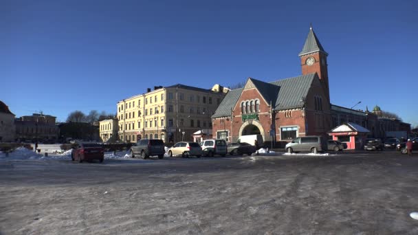 Praça do Mercado em Vyborg — Vídeo de Stock