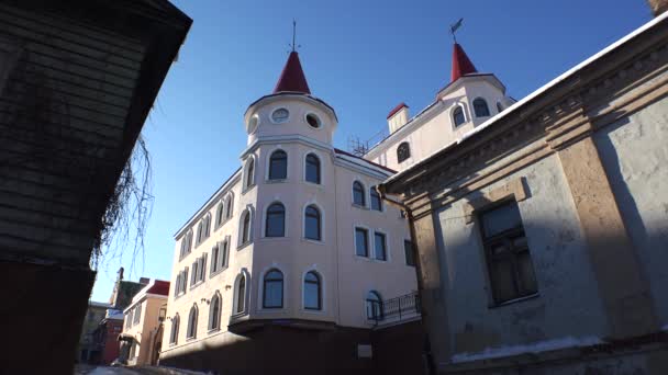 Κτίρια σε Vyborg στο χειμώνα — Αρχείο Βίντεο