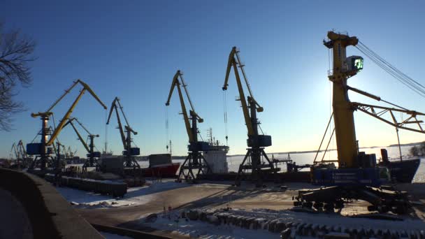 Wyborg Port bei Tag — Stockvideo