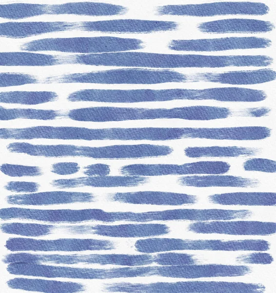 Witte Achtergrond Met Blauwe Abstracte Aquarelstrepen Van Dichtbij Met Hand — Stockfoto
