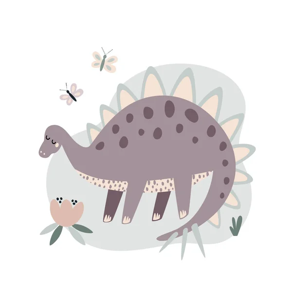 Vektorová Ilustrace Vyhynulého Zvířecího Velkého Dinosaura Kresba Stylu Karikatury Čmáranice — Stockový vektor