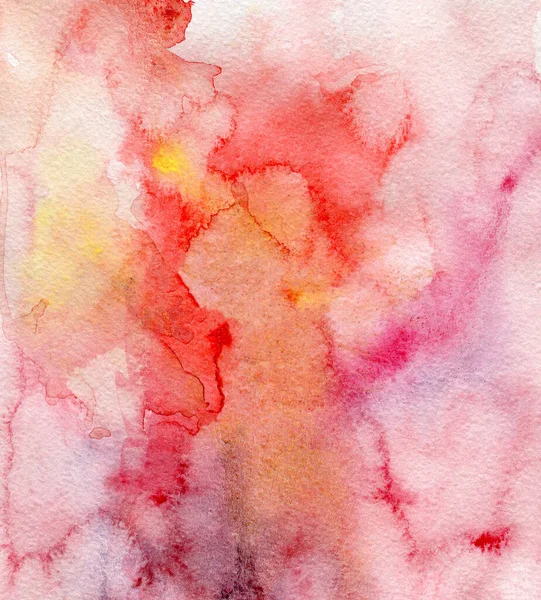 Aquarell Verschwommen Rosa Und Rote Flecken Abstrakter Hintergrund Handbemalt — Stockfoto