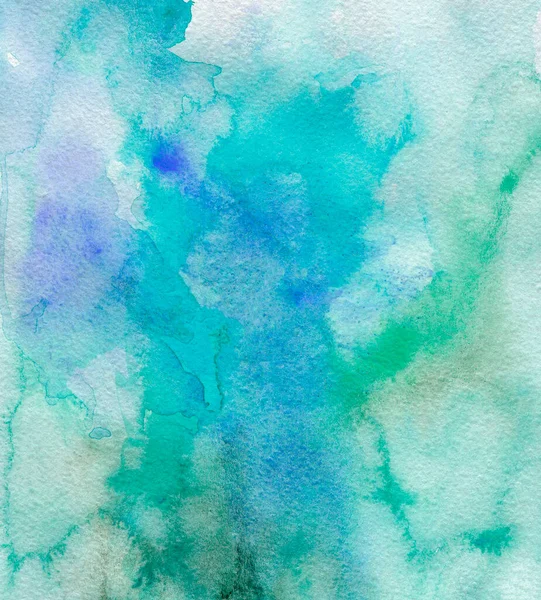 Aquarel Blauwe Vlekken Abstracte Achtergrond Met Hand Geschilderd — Stockfoto