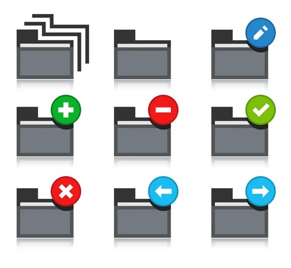 Set of folder icons — Stock Vector