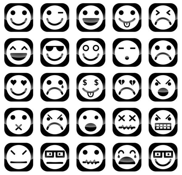 Iconos sonrientes — Vector de stock