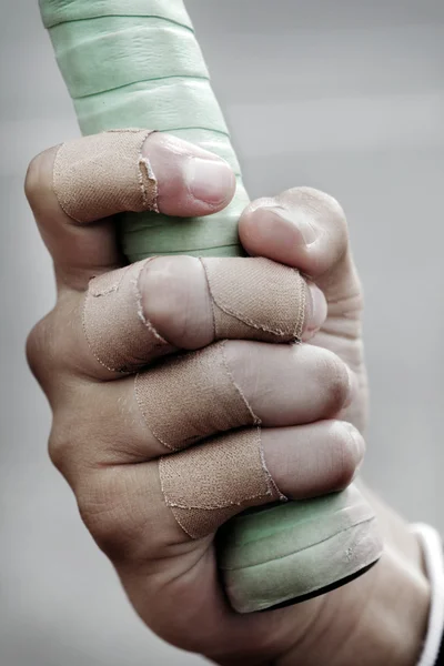 Bandage on a boys finger — Stock Photo, Image