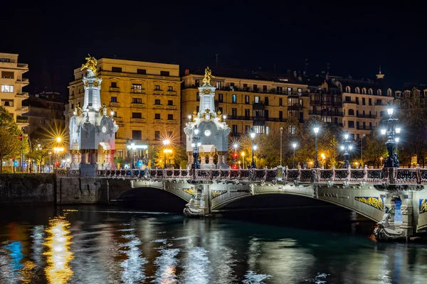 San Sebastian Donostia Espanha Noite — Fotografia de Stock