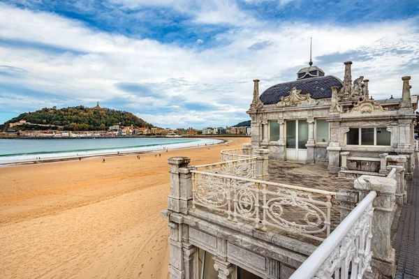 Spagna San Sebastian Okt 2020 Spiaggia Concha Sulla Riva Dell — Foto Stock