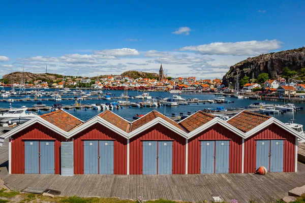 Svenska Fiskebyn Fjllbacka Västkusten Bohuslan Staden Populär Sommar Turistort — Stockfoto