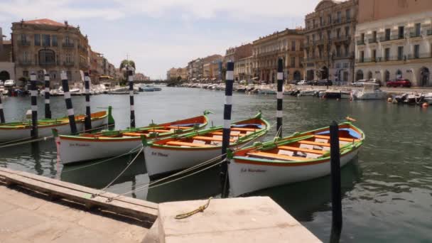 Sete Francia Junio 2021 Casas Coloridas Sete Pequeña Ciudad Costa — Vídeos de Stock