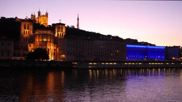 Night View Lyon City — 비디오