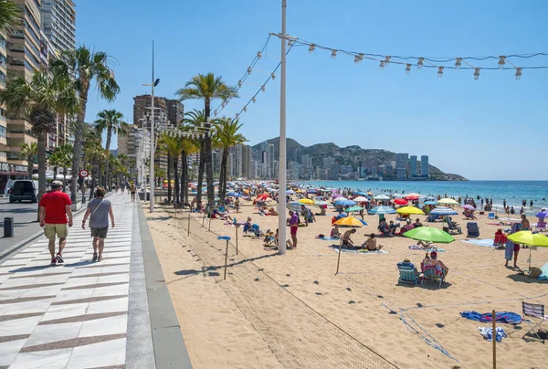 Benidorm Spanien Juni 2021 Sola Stranden Benidorm Spanien — Stockfoto