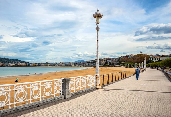 Spanien San Sebastian Okt 2020 Stranden Concha Vid Atlanten San — Stockfoto
