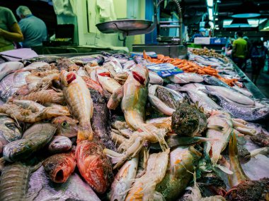 SETE, FRANCE - 19 Sep 2020: Fransa, Herault, Sete, Halls Market, Fish Market