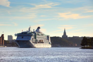 Stockholm şehri ve liman manzarası 