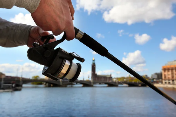 Fishing Stockholm City — Stock Photo, Image