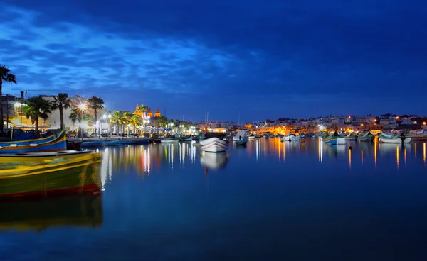 หมู่บ้านประมง Marsaxlokk, มอลตา — ภาพถ่ายสต็อก