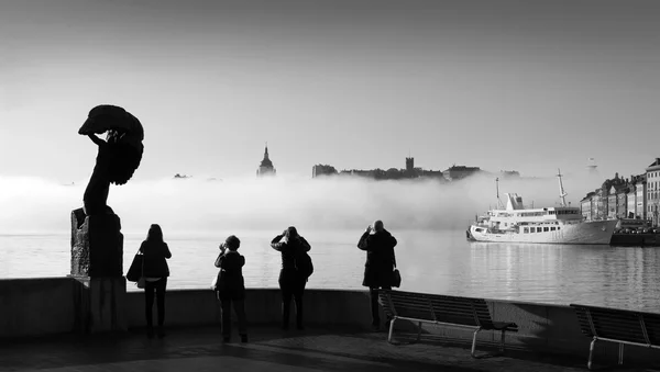 Estocolmo cidade no início da manhã — Fotografia de Stock