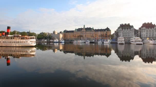 Stockholm am frühen Morgen — Stockvideo