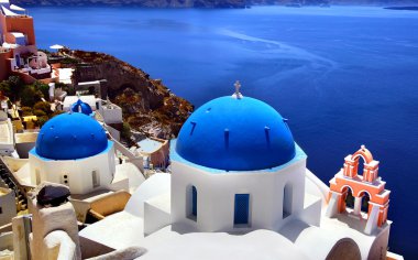 Oia, yaz Santorini'de fotoğrafı