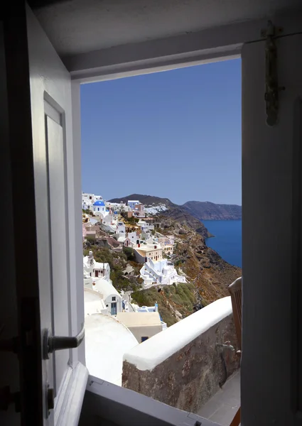 Wunderschönes dorf oia in santorini, griechenland — Stockfoto