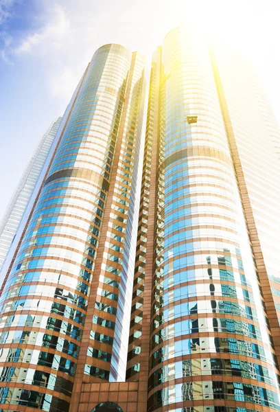 Hong Kong, China. Views of the skyscrapers below. — Stock Photo, Image