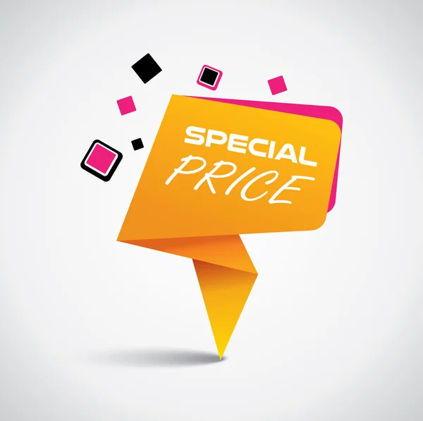 Special price bubble with vibrant orange and pink colors — Stock Vector