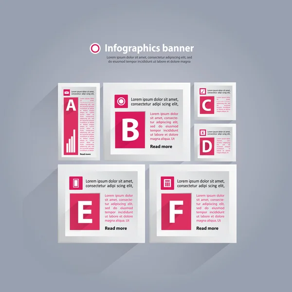 Infografik Hintergrund mit Würfeln und Zahlen - rosa und weiß — Stockvektor