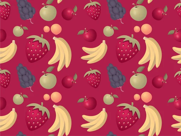 Фрукты рисунок фона - бесшовные с смешанными фруктами — стоковый вектор
